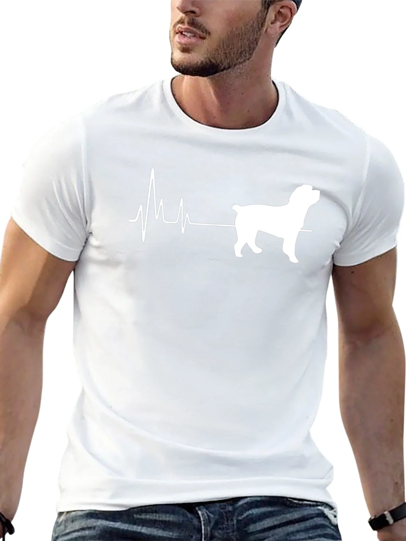 Rottweiler Heartbeat T-Shirt - Dog Lover Tee