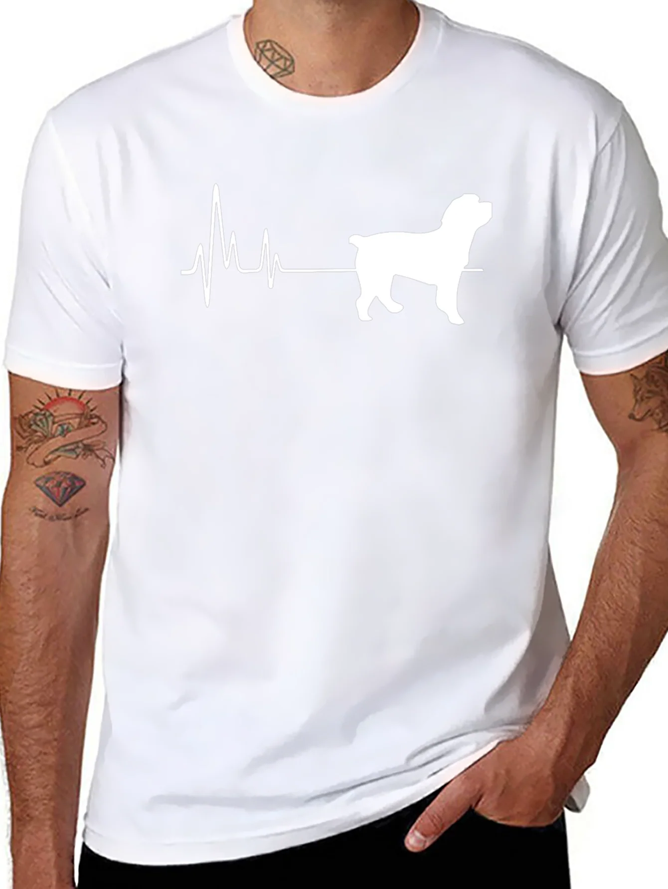 Rottweiler Heartbeat T-Shirt - Dog Lover Tee