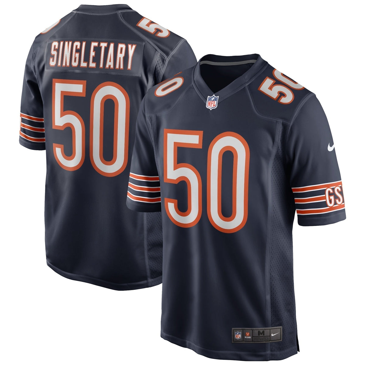 Mike Singletary Chicago Bears  Game Retired   Jersey - Navy