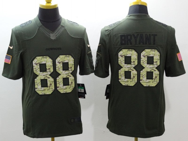 Men's Dallas Cowboys Dez Bryant #88 Army Green Game Jersey1