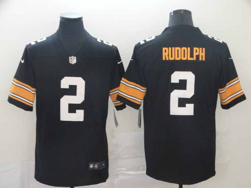 Men's Pittsburgh Steelers Mason Rudolph #2 Black Player Game Jersey1