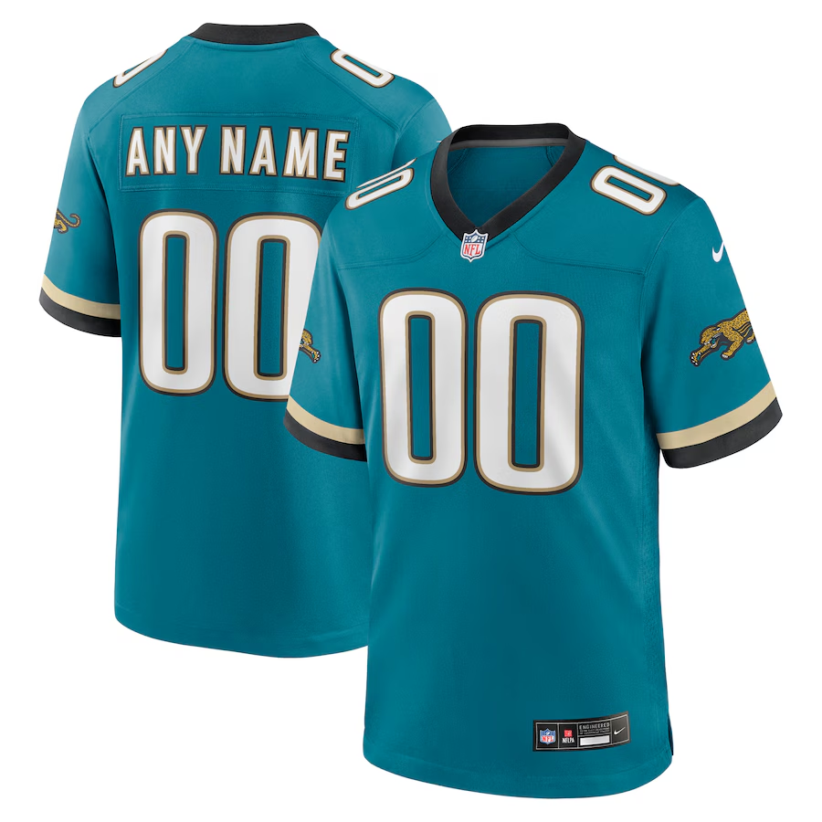 Custom Jacksonville Jaguars Teal Prowler Throwback Game Jersey