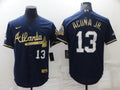 Men's Atlanta Braves Ronald Acuna Jr. #13 Navy Fashion Stitched Jersey1