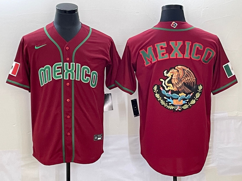 Men's 2023 World Baseball Classic Mexico Red Replica Baseball Jersey1