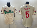 Men's Philadelphia Phillies Bryson Stott #5 Cream Replica Team Jersey