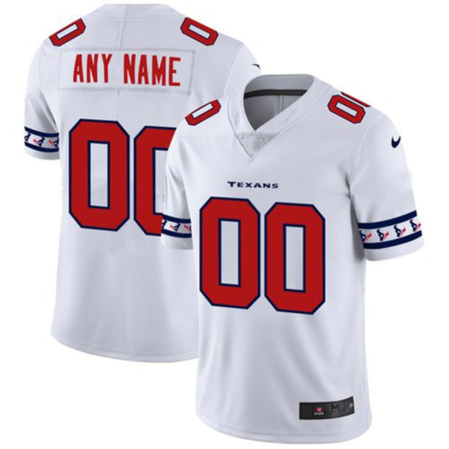 Custom1 Houston Texans White Team Logo Vapor Limited Jersey1 Stitched American Football Jerseys