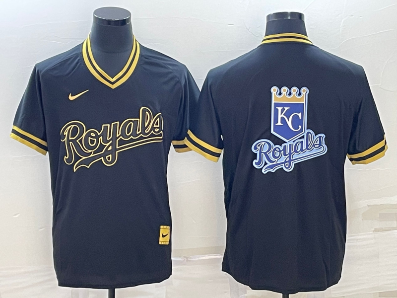 Men's Kansas City Royals Black Replica Player Jersey1
