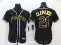 Men's Pittsburgh Pirates Roberto Clemente #21 Black Stitched Jersey1