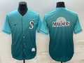 Men's Seattle Mariners Aqua Replica Team Jersey1