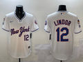 Men's New York Mets Francisco Lindor #12 White Replica Player Jersey