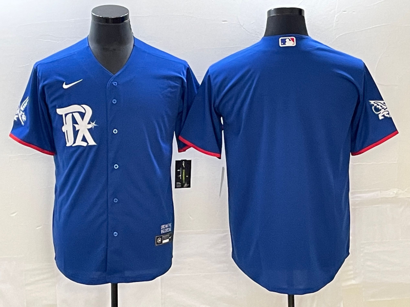 Men's Texas Rangers Royal Replica Blank Jersey1