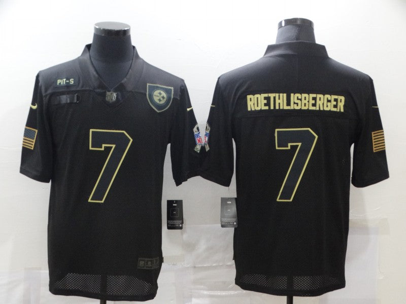 Men's Pittsburgh Steelers Ben Roethlisberger #7 Black Game Player Jersey1