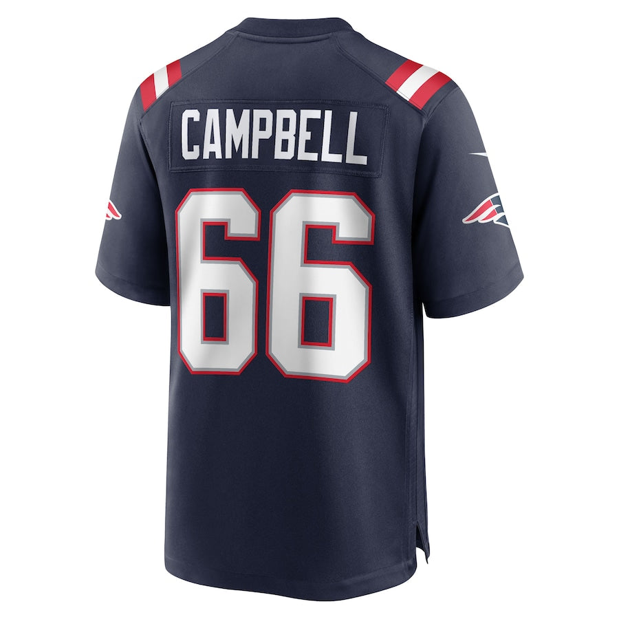 Men's New England Patriots Will Campbell  Navy 2025  Draft First Round Pick Game Jersey