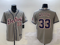 Men's Detroit Tigers Colt Keith #33 Gray Road Limited Player Jersey