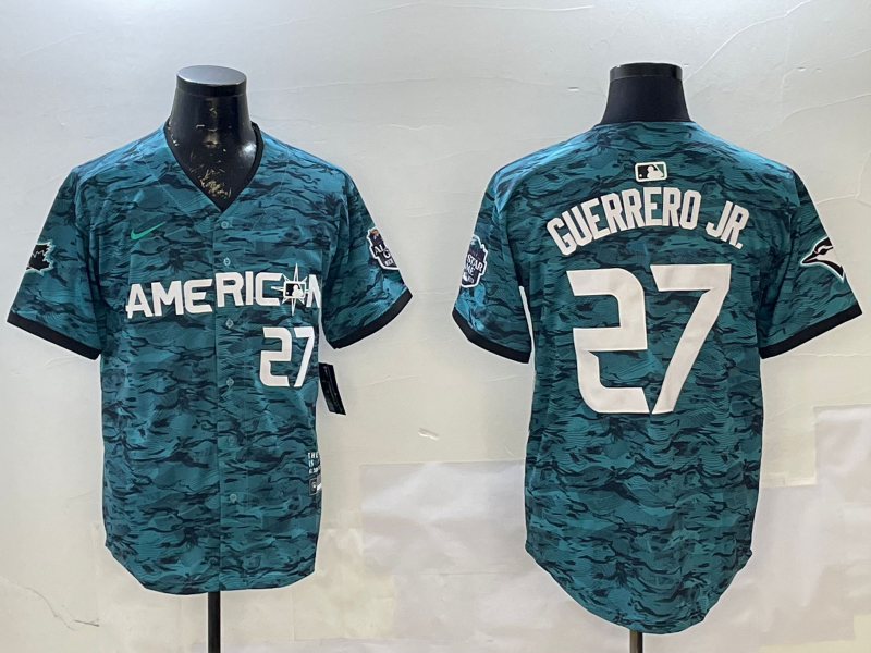 Men's American League Vladimir Guerrero Jr. #27 Teal 2023  All-Star Game Limited Player Jersey1