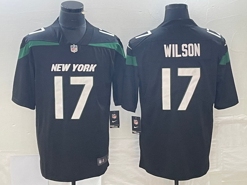 Men's New York Jets Garrett Wilson #17 Stealth Black Alternate Vapor Untouchable Limited Jersey1