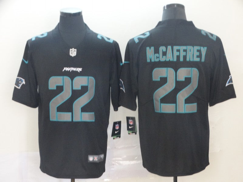 Men's Carolina Panthers Christian McCaffrey #22 Black Authentic Game Jersey1