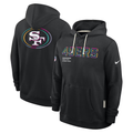 Men's San Francisco 49ers  Black 2025  Crucial Catch Sideline Standard Issue Dri-FIT Hoodie