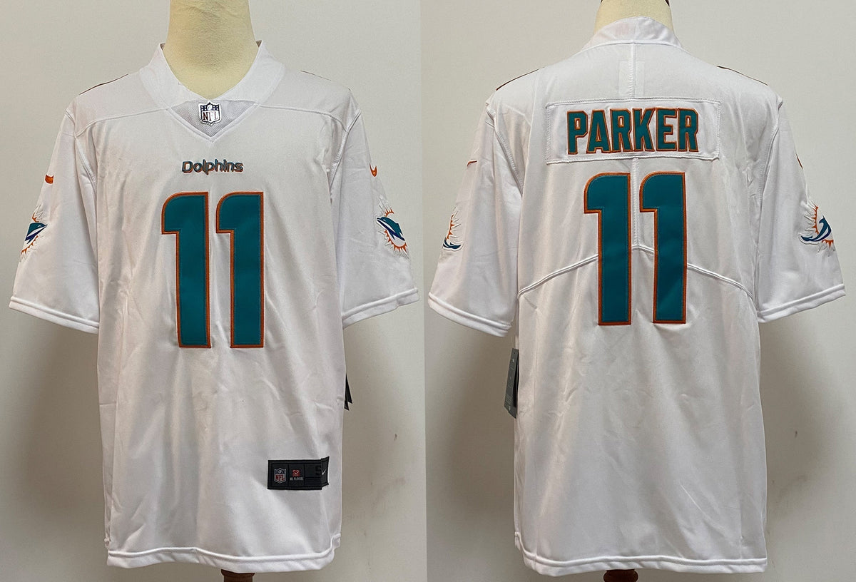 Men's Miami Dolphins DeVante Parker #11 White Aqua Game Jersey1