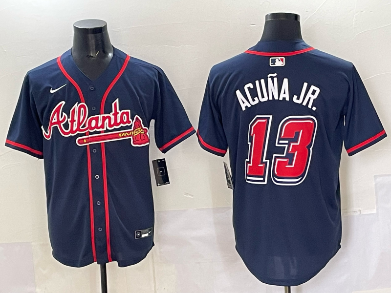 Men's Atlanta Braves Ronald Acuna Jr. #13 Navy 2025  Speedway Classic Alternate Limited Jersey