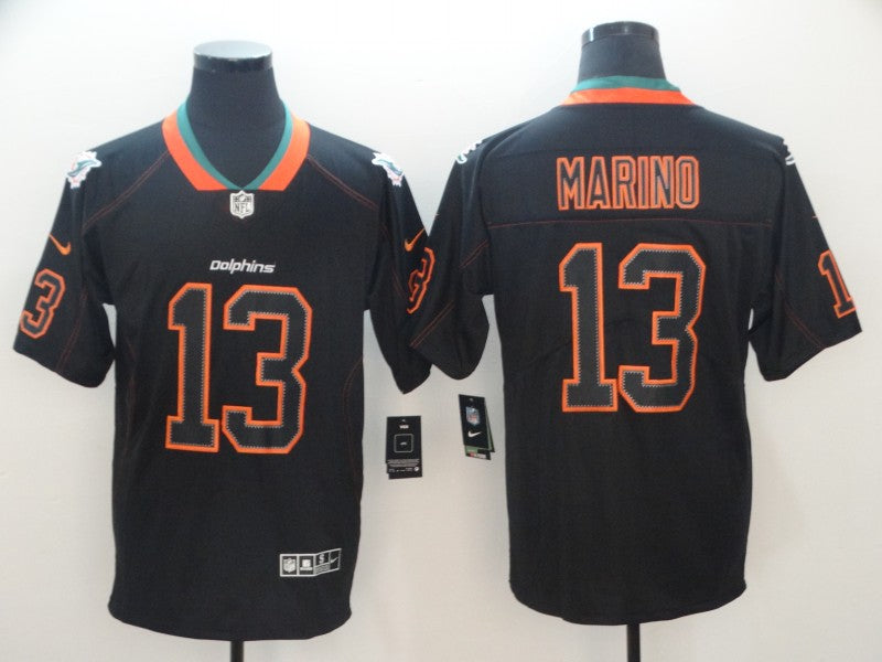 Men's Miami Dolphins Dan Marino #13 Black Team Game Jersey1