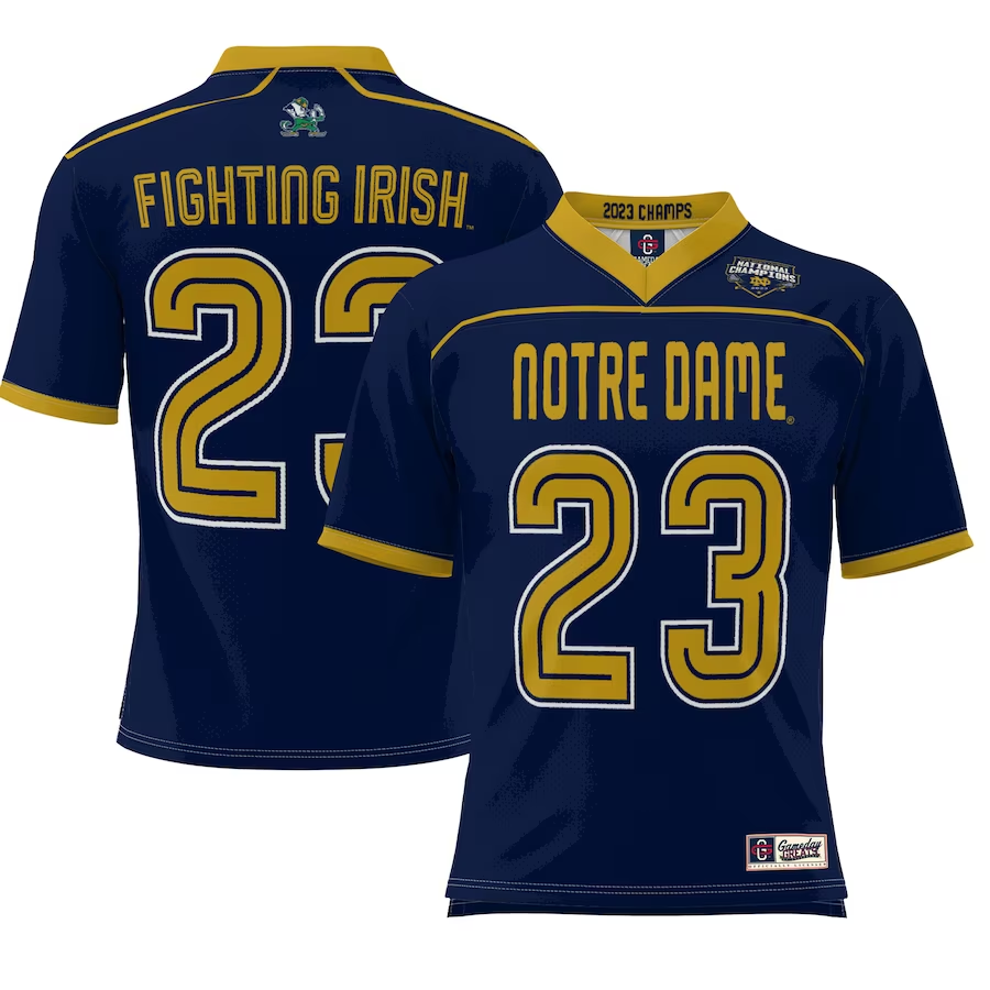 Men's Notre Dame Fighting Irish Navy 2023 Champions Lightweight Jersey