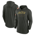 Men's New York Jets Forest Green 2025 Salute to Service Sideline Dri-FIT Lightweight Hooded Pullover