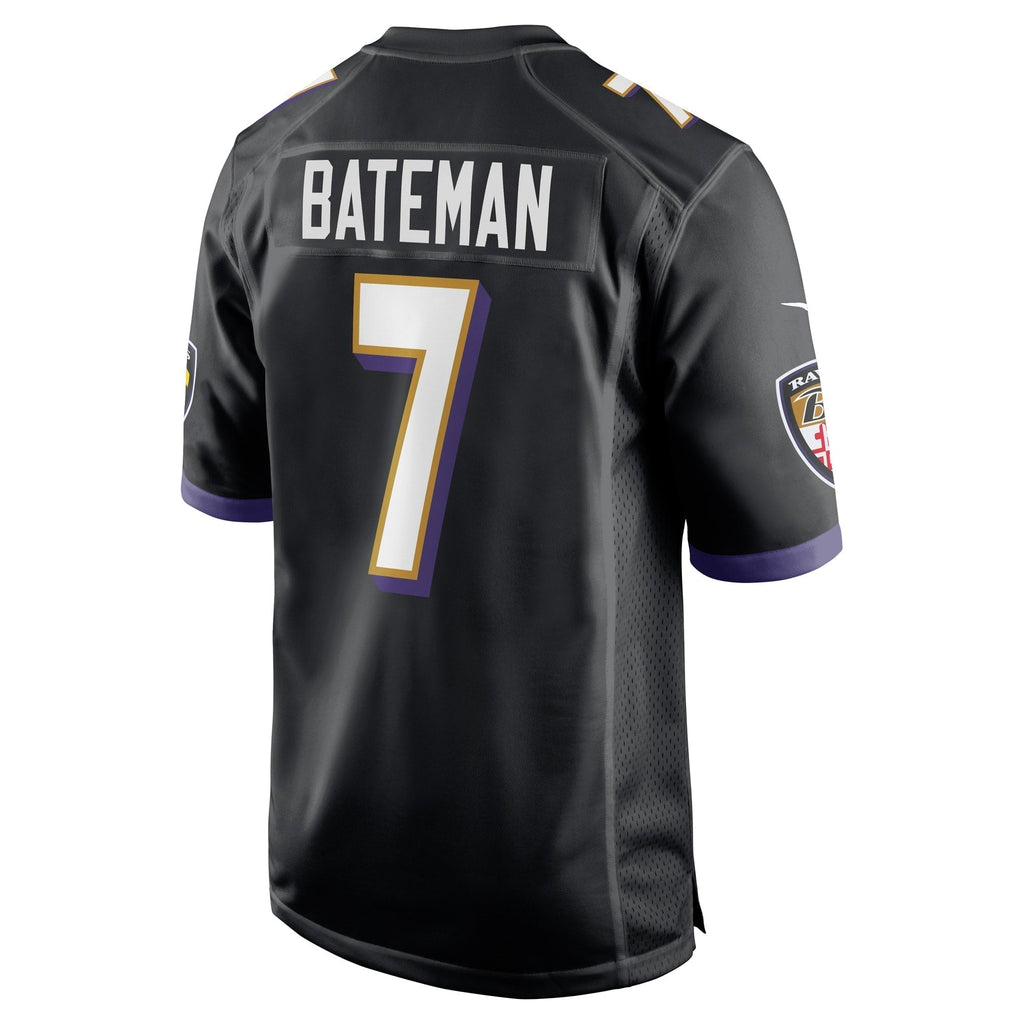 Rashod Bateman Baltimore Ravens  Game   Jersey - Black