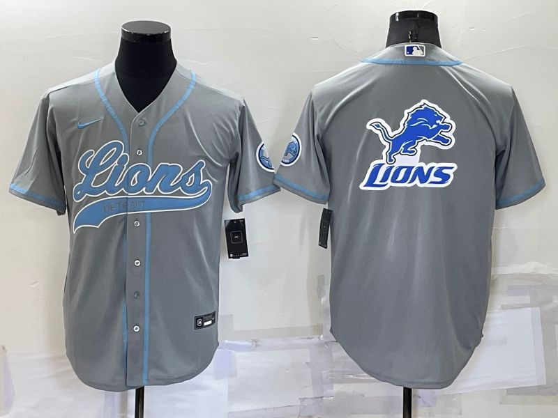 Men's Detroit Lions Gray Game Jersey1