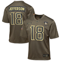 Youth Minnesota Vikings Justin Jefferson  Olive 2025 Salute to Service Game Jersey