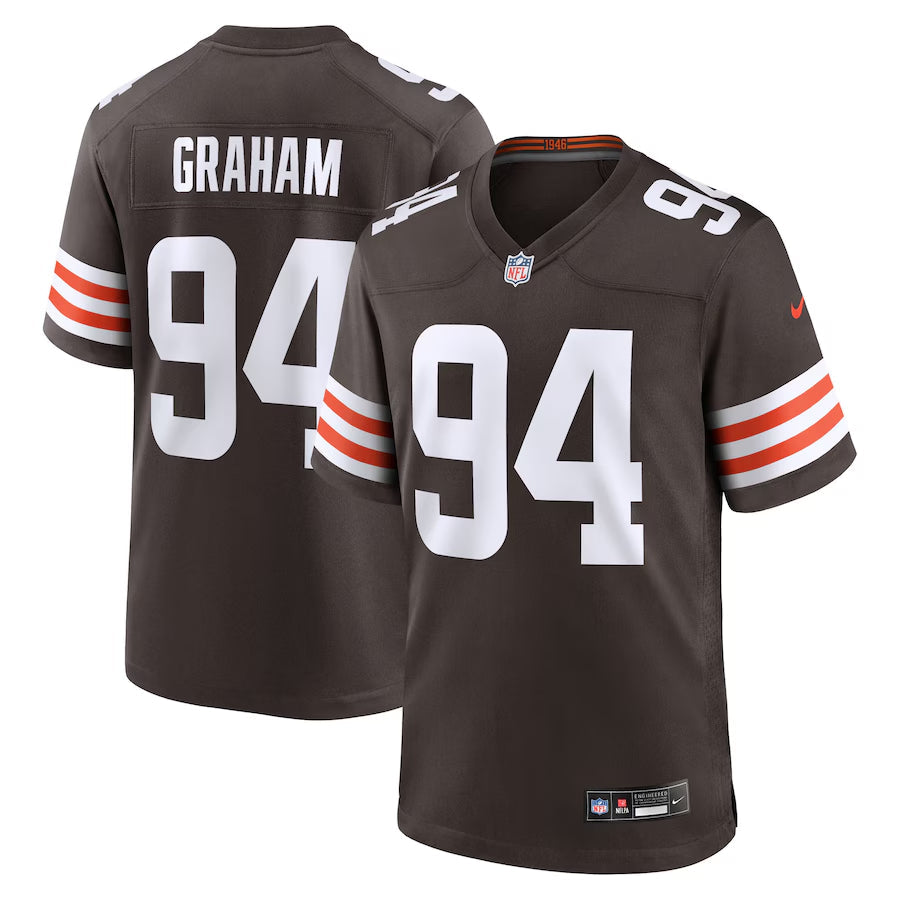 Men's Cleveland Browns Mason Graham  Brown 2025  Draft First Round Pick Game Jersey