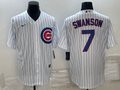 Men's Chicago Cubs Dansby Swanson White Home Replica Player Jersey1