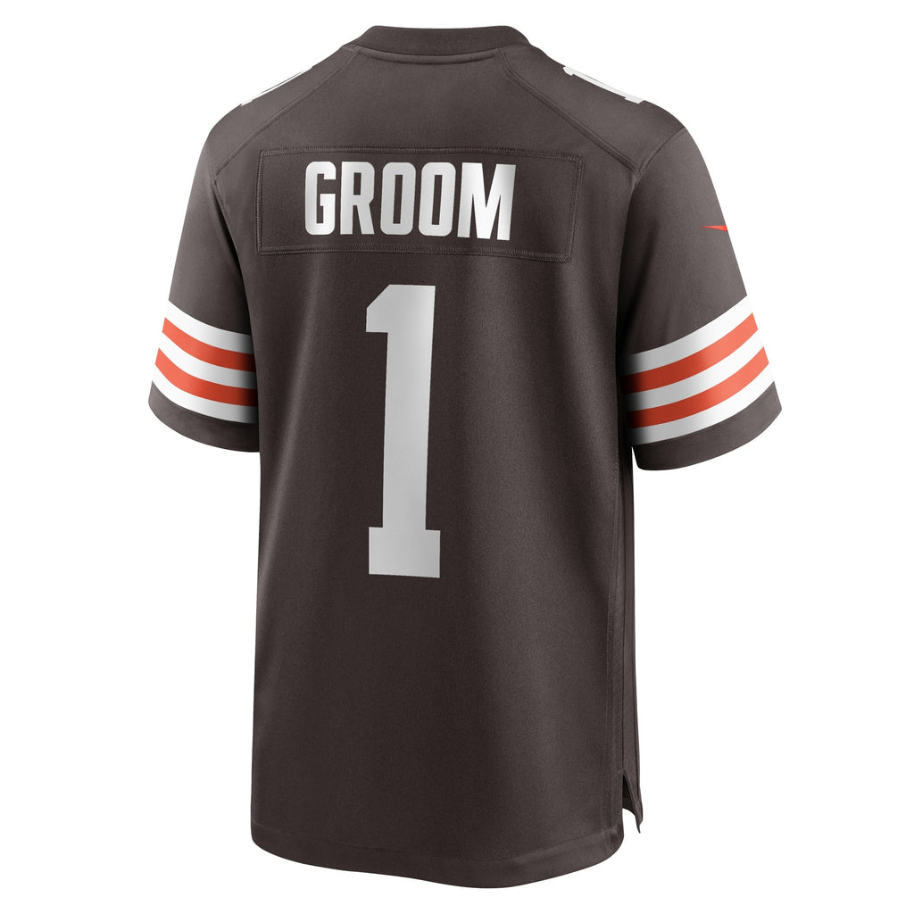 Number 1 Groom Cleveland Browns  Game Jersey - Brown