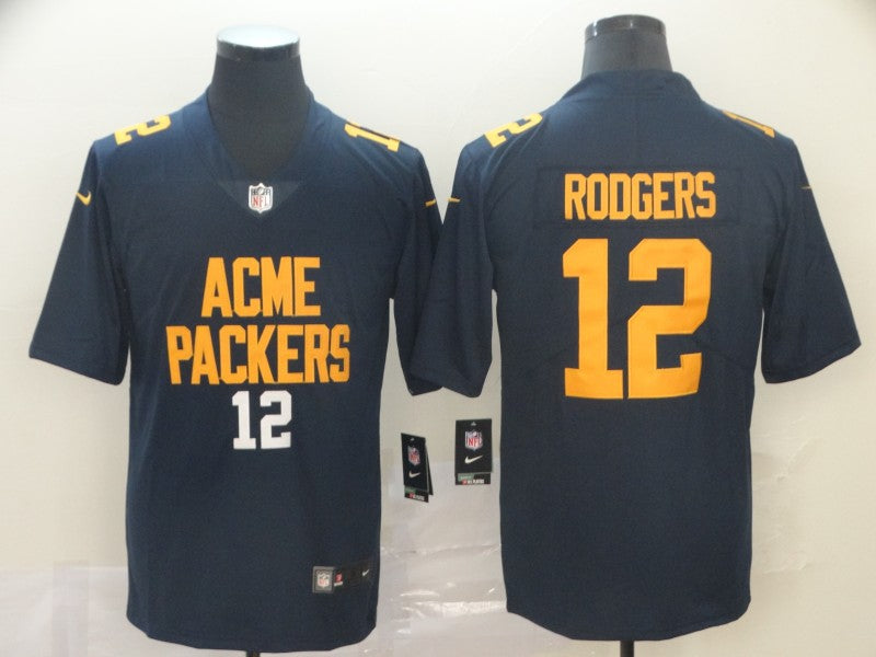 Men's Green Bay Packers Aaron Rodgers #12 Navy City Edition Game Jersey1