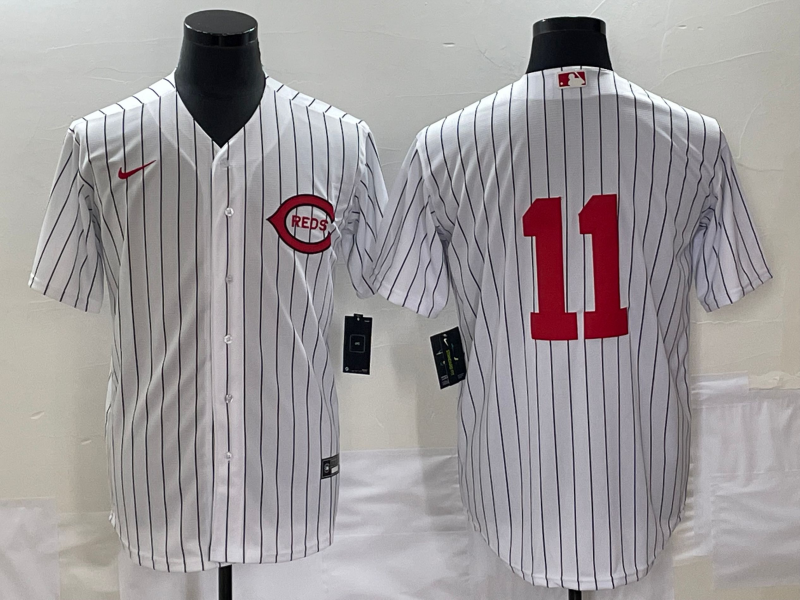 Men's Cincinnati Reds Barry Larkin #11 White 2022  at Field of Dreams Game Authentic Player Jersey