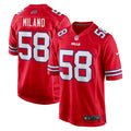 Men's Buffalo Bills Matt Milano  Red Alternate Game Jersey