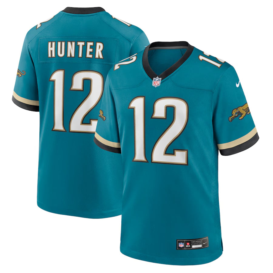 Men's Jacksonville Jaguars Travis Hunter  Teal 2025  Draft First Round Pick 2nd Alternate Game Jersey