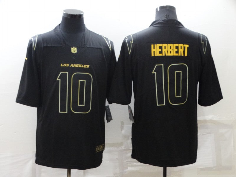 Men's Los Angeles Chargers Justin Herbert #10 Black Game Player Jersey1