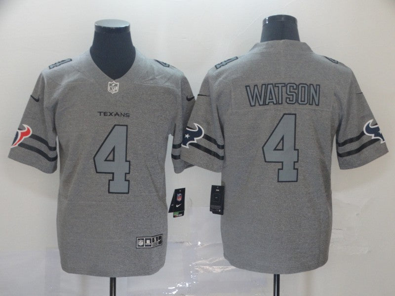 Men's Houston Texans Deshaun Watson #4 Gray Game Jersey1