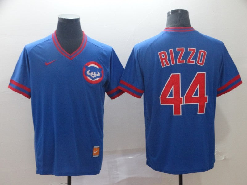 Men's Chicago Cubs Anthony Rizzo #44 Blue Stitched Jersey1