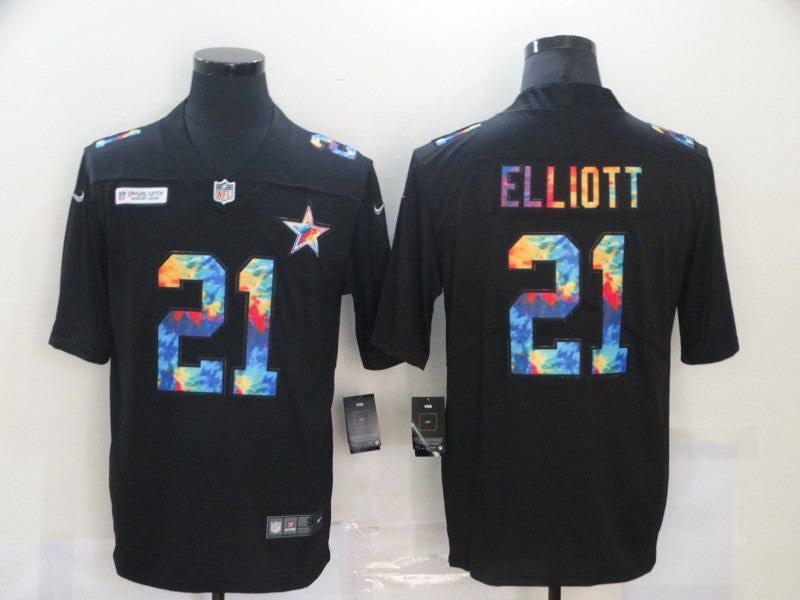 Men's Dallas Cowboys Ezekiel Elliott #21 Black Game Player Jersey1