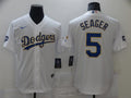 Men's Los Angeles Dodgers Corey Seager #5 White Replica Baseball Jersey1