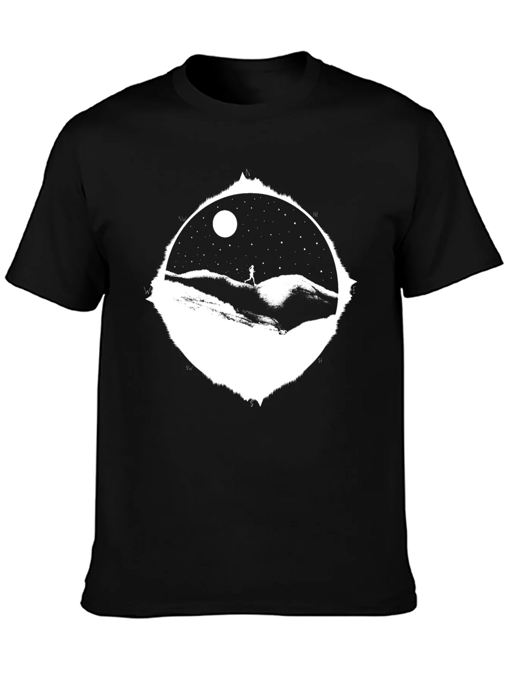 Starry Night Run T-Shirt - Black Cotton Tee