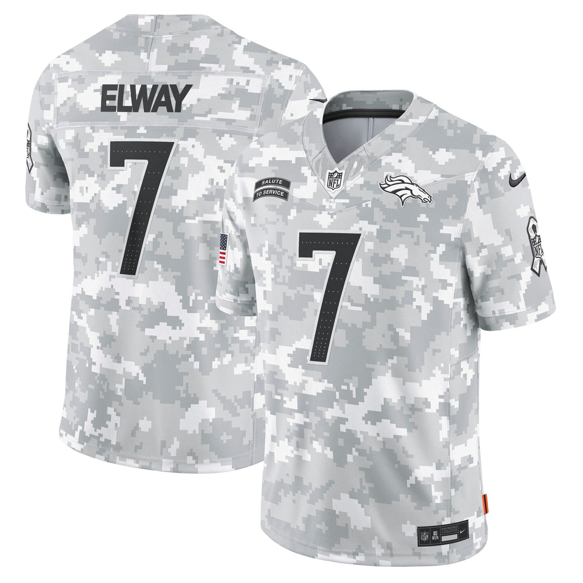 John Elway Denver Broncos  2024 Salute to Service Retired   Limited Jersey - Arctic Camo