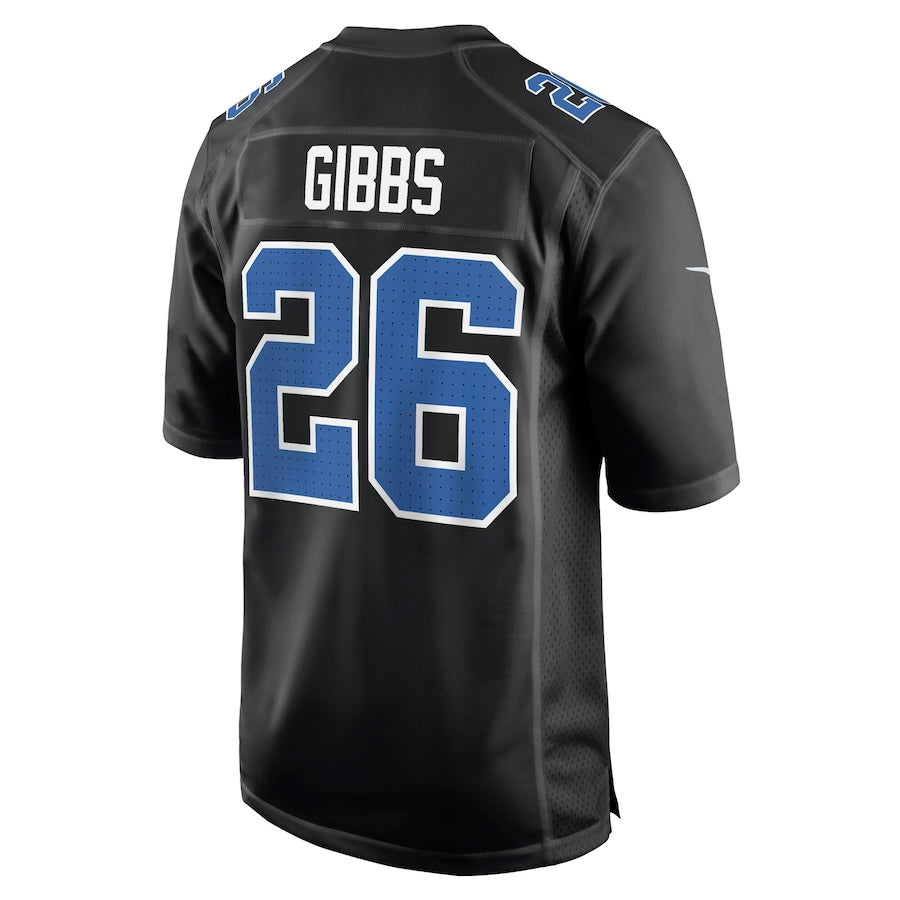 Jahmyr Gibbs carbon Black Detroit Lions FashionJersey