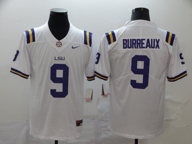 Men's Cincinnati Bengals Jeaux Burreaux #9 White Game Jersey1