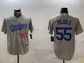 Men's Los Angeles Dodgers Albert Pujols #55 Gray Replica Baseball Jersey1