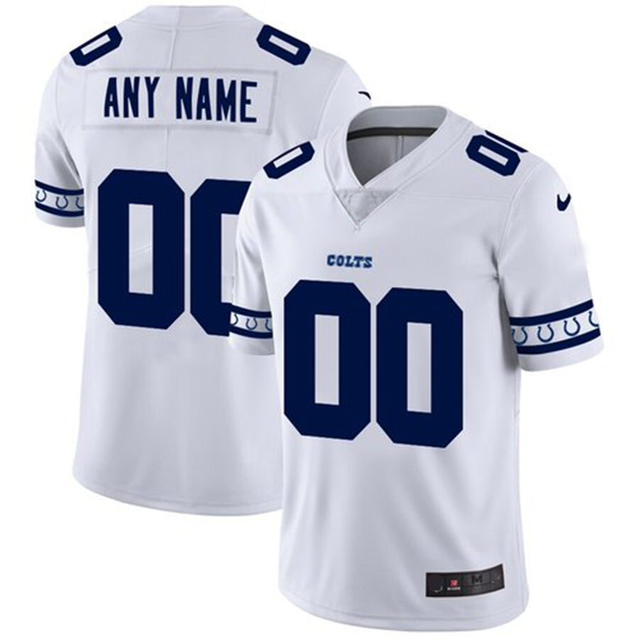 Custom1 Indianapolis Colts White Team Logo Vapor Limited Jersey1 Stitched American Football Jerseys