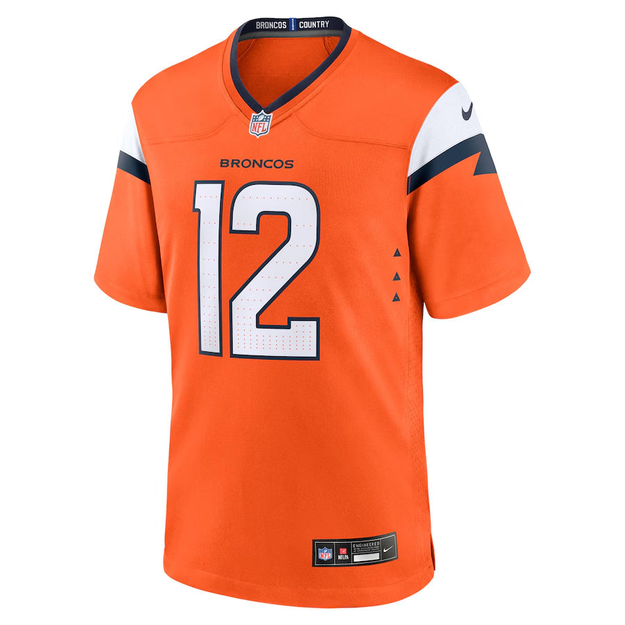 Men's Denver Broncos Jahdae Barron  Orange 2025  Draft First Round Pick Game Jersey