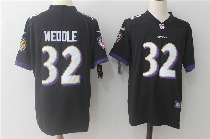 Men's Baltimore Ravens Eric Weddle #32 Black Game Jersey1
